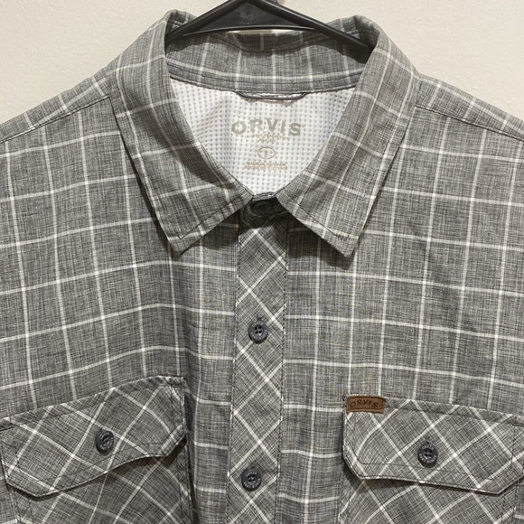 Orvis Classic Collection Men’s Sz L Button Down Short Sleeve Gray Plaid 🌟 - Picture 4 of 7